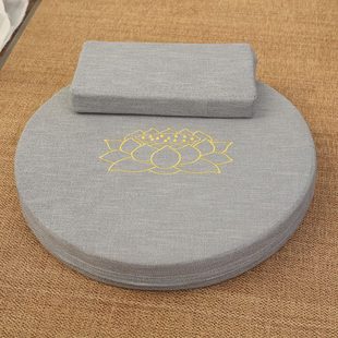 刺绣蒲团坐垫禅修垫榻榻米地上打坐垫拜垫拜佛垫家用跪垫亚麻莲花