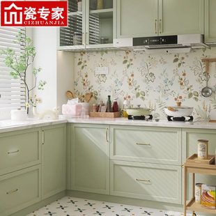 中古风厨房卫生间花砖300X600娘惹风全瓷瓷砖浴室柔光墙砖 法式