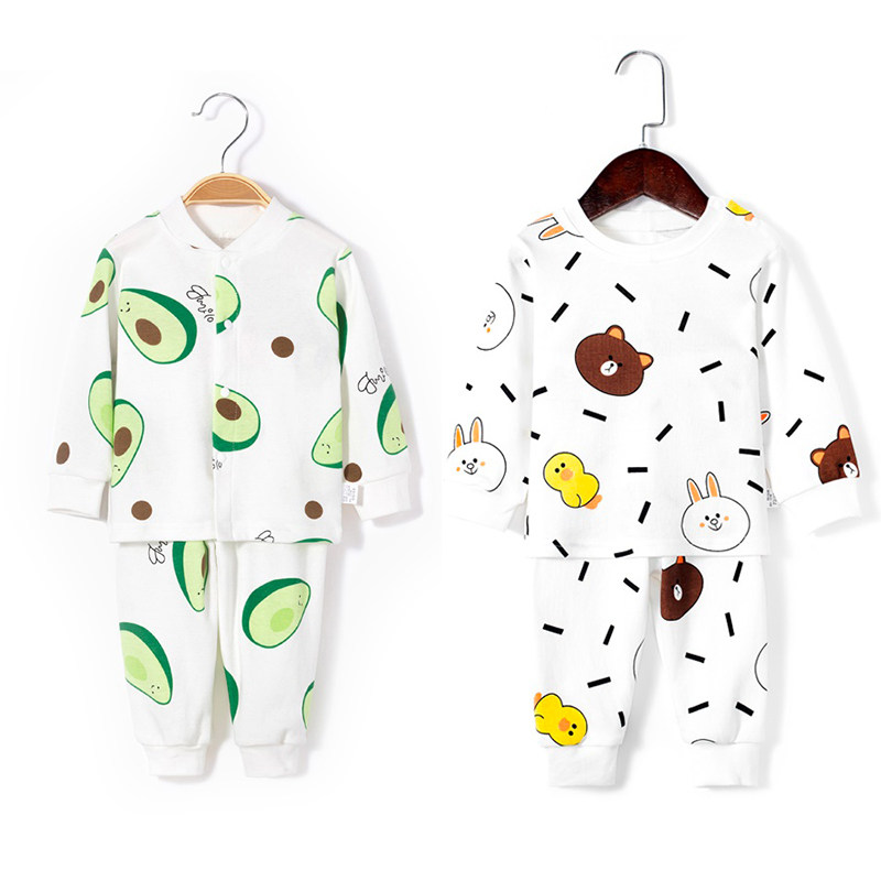 宝宝秋衣秋裤套装纯棉春秋薄款可开档开衫男童女童内衣家居服睡衣