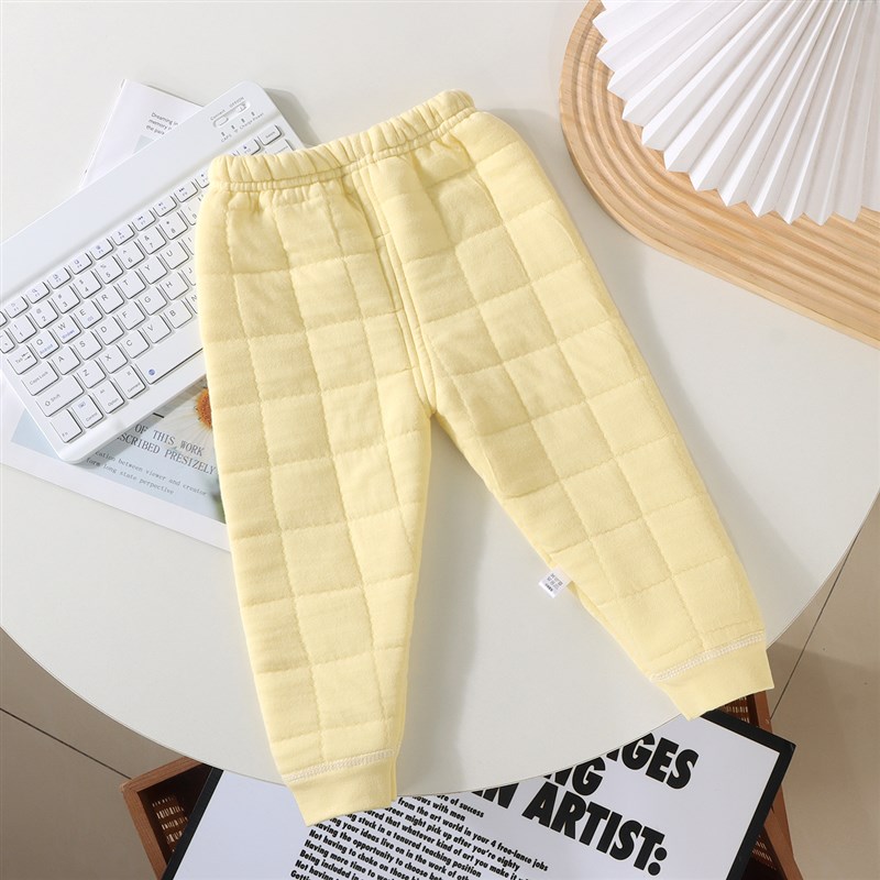 宝宝三层保暖裤婴幼儿打底棉毛裤儿童加厚睡裤男女孩纯棉秋裤单件