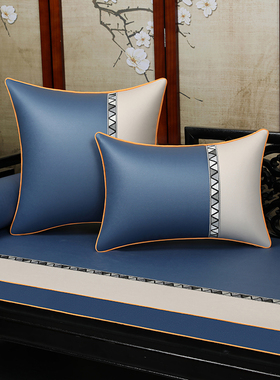 定制科技布抱枕轻奢橙色客厅皮沙发床头大靠背垫拼色靠枕套不含芯