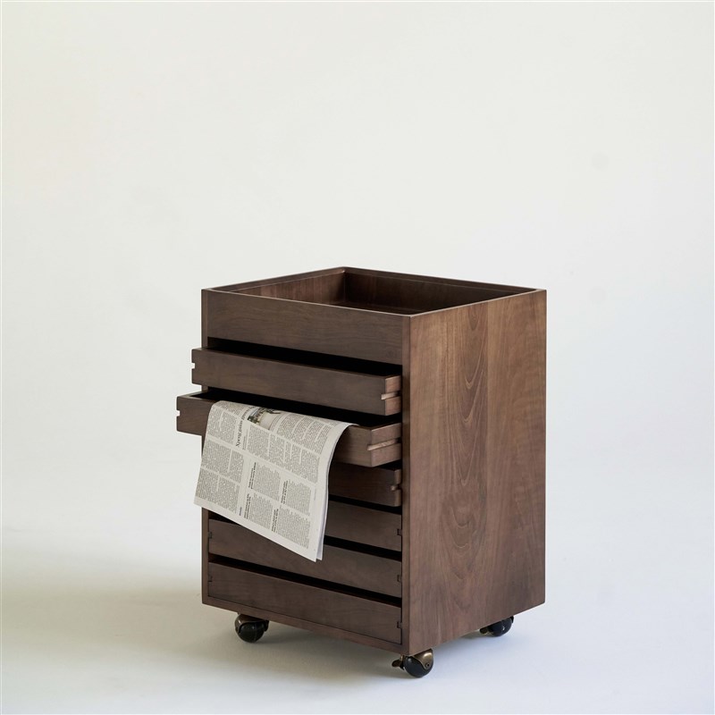问茉北美黑胡桃木文件柜北欧日式复古木质书房办公室可移动储物柜
