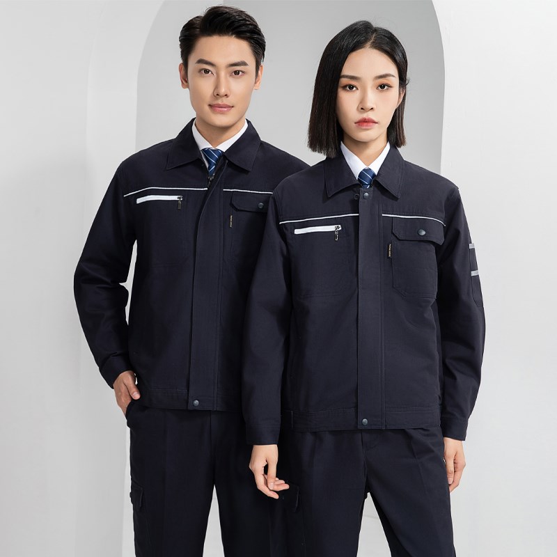 定制春秋外套纯棉工作服套装男耐磨全棉电焊工车间厂服工地劳保服