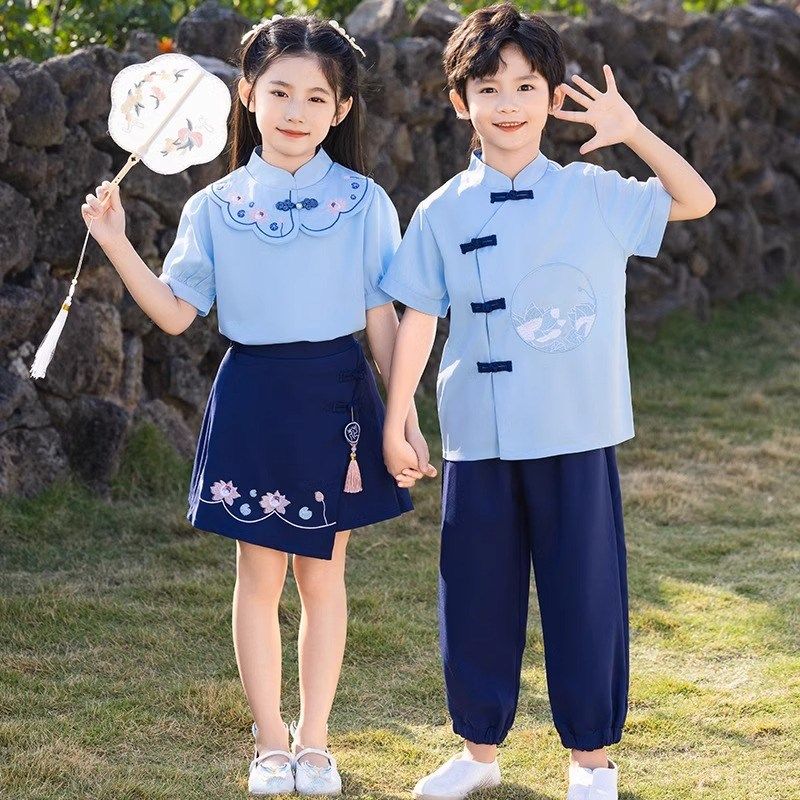 六一儿童演出服中国风幼儿园园服夏装中小学生校服儿童班服合唱服,童装/婴儿装/亲子装,校服/园服,淘宝优惠券,粉丝福利购,淘宝优惠卷
