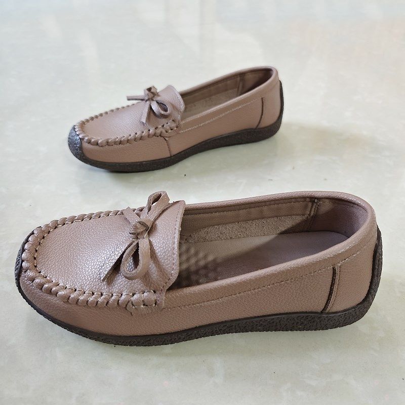 春秋单鞋女平底豆豆鞋软底轻便防滑妈妈鞋皮鞋一脚蹬不累脚工作鞋,女鞋,乐福鞋（豆豆鞋）,淘宝优惠券,粉丝福利购,淘宝优惠卷