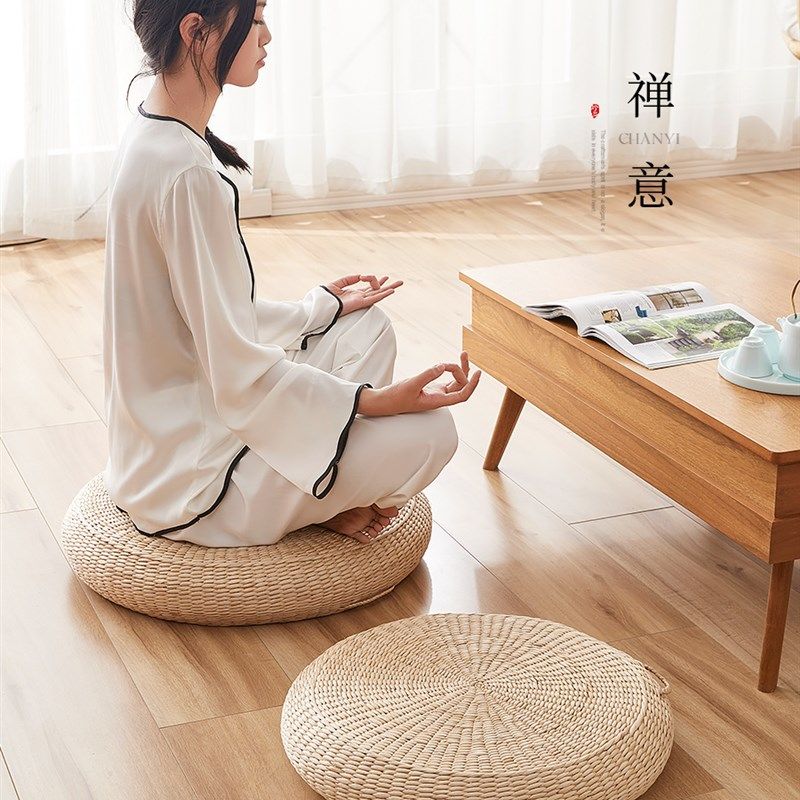 禅意蒲团地上编织坐垫日式打坐垫客厅飘窗榻榻米阳台坐墩茶几用垫,居家布艺,蒲团,淘宝优惠券,粉丝福利购,淘宝优惠卷