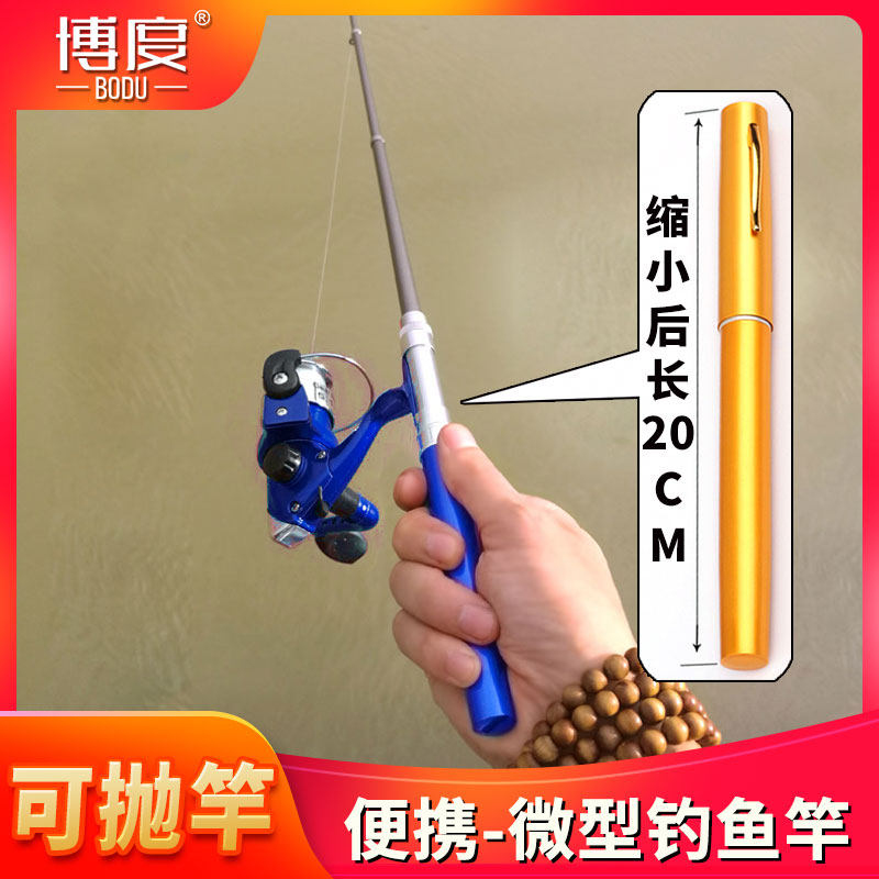 钢笔鱼竿迷你超短便携钓鱼竿小手杆儿童袖珍冰钓小海竿碳素抛竿杆,户外/登山/野营/旅行用品,冰钓竿,淘宝优惠券,粉丝福利购,淘宝优惠卷