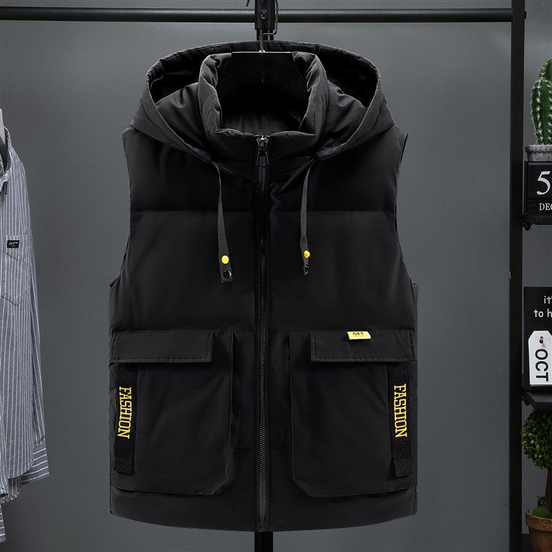 工装马甲男秋冬季多口袋韩版潮流棉坎肩宽松帅气纯色外穿马夹外套,男装,常规马甲,淘宝优惠券,粉丝福利购,淘宝优惠卷