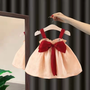 女童夏装2023新款洋气吊带裙夏季儿童暮云纱连衣裙女宝宝裙子网红