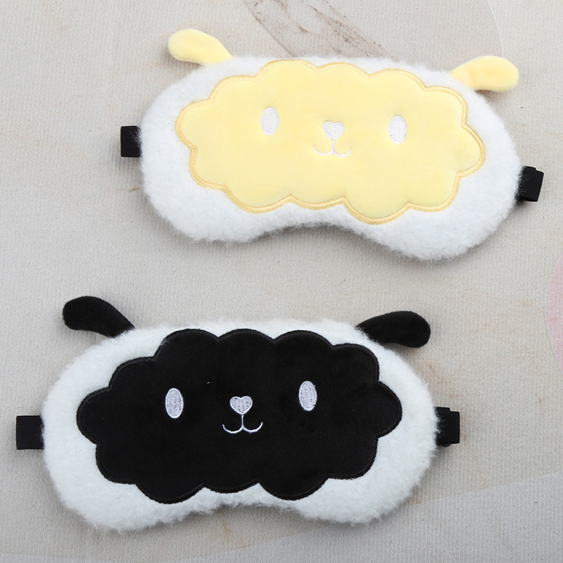 眼罩睡眠遮光透气女可爱卡通学生睡觉冰敷眼罩儿童简约毛绒少女