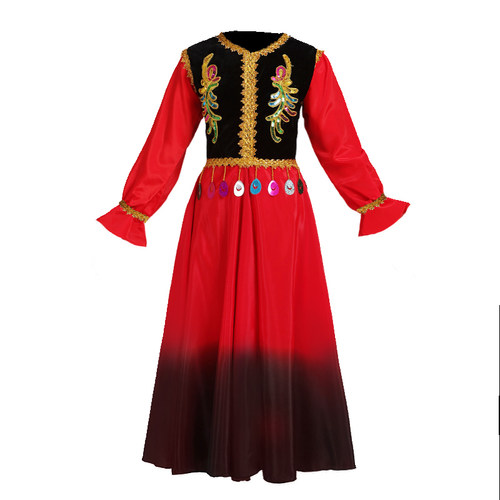 新疆舞蹈演出服儿童小小古丽维吾族女西域风情舞起幸福鼓服装少儿