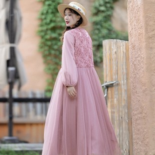 【故梦里】早秋立体绣花裙摆式风衣外套女中长款温柔粉大衣外搭仙