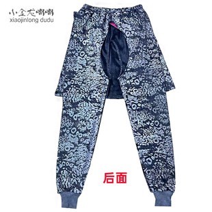 加厚加絨棉保暖褲 冬季 癱瘓老人失禁開襠睡褲 防滑束腳口 收口女男士