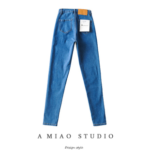 铅笔裤 美式 百搭牛仔小脚裤 弹力修身 女 小众性感提臀紧身高腰牛仔裤