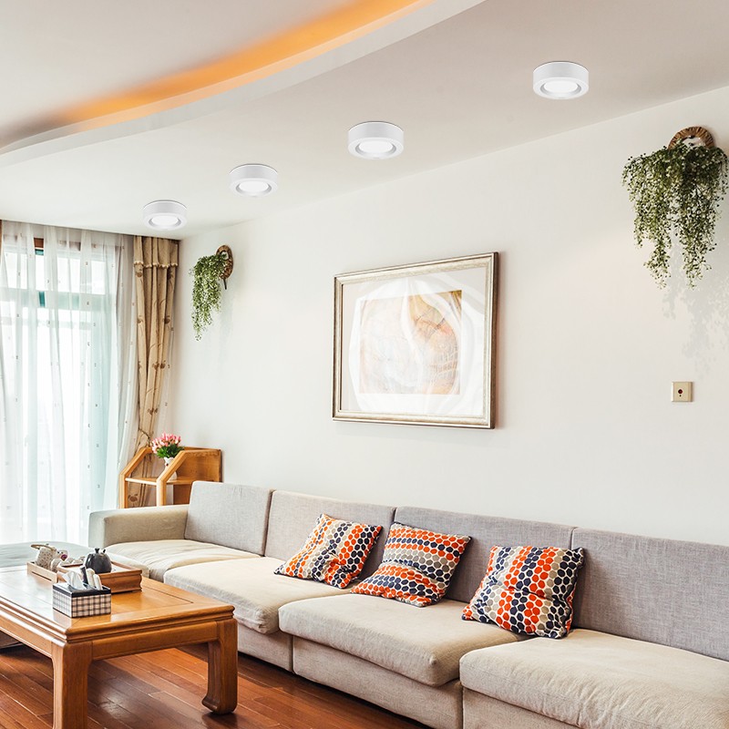 明装筒灯长杆吊线筒灯黑色led圆形服装店射灯5寸12w15w18w过道灯