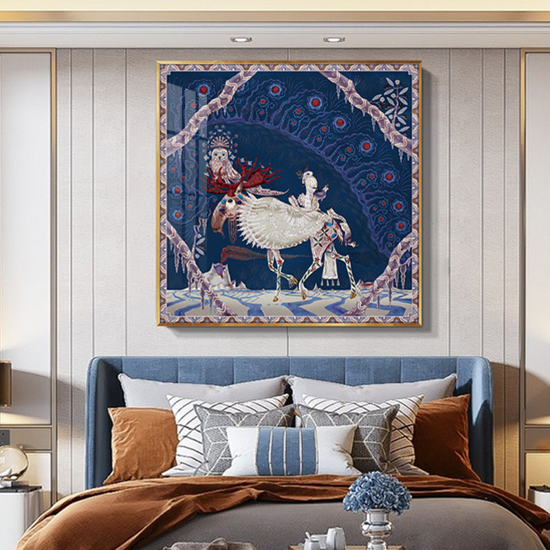 梦幻儿童房装饰画高端镶钻晶瓷画动物卡通特色挂画洗手间时尚壁画图片