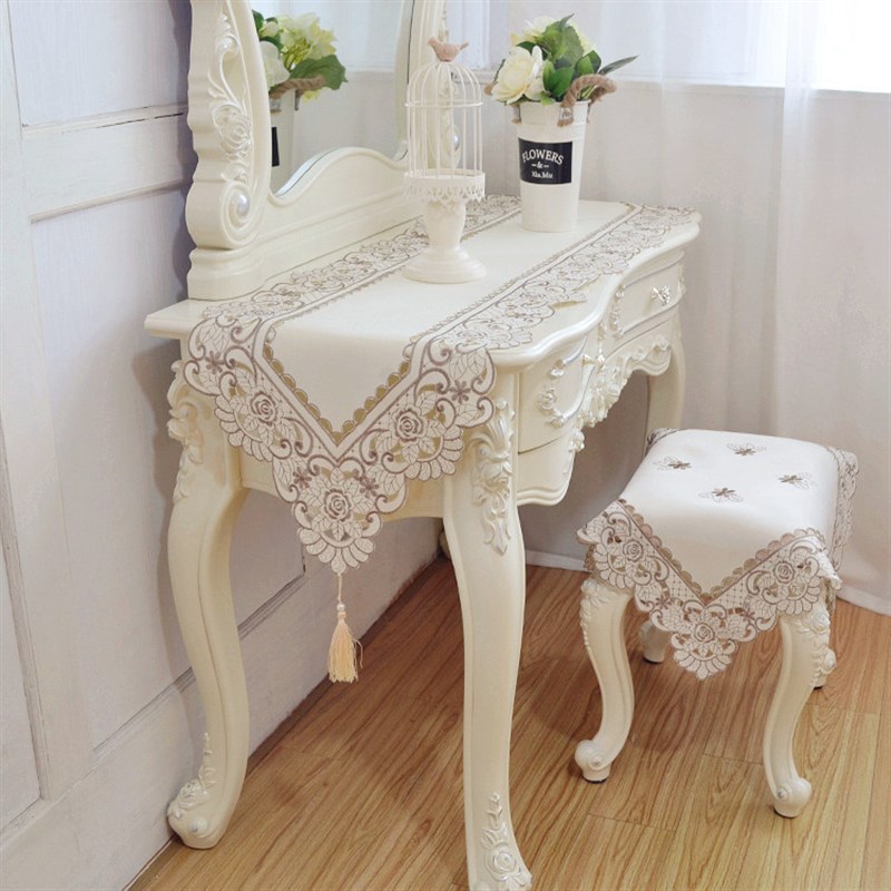 欧式梳妆台桌布防尘盖巾布艺卧室化妆台电视柜鞋柜美甲桌桌旗桌垫