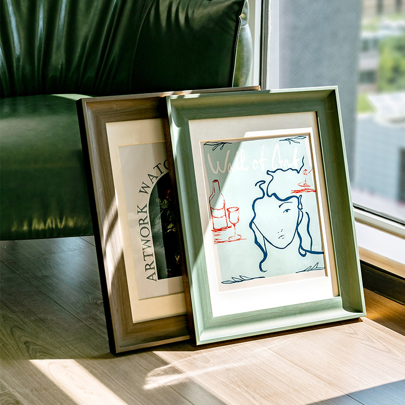 美式加宽大画框装裱挂墙空框20寸相框高级感复古客厅画框卧室油画