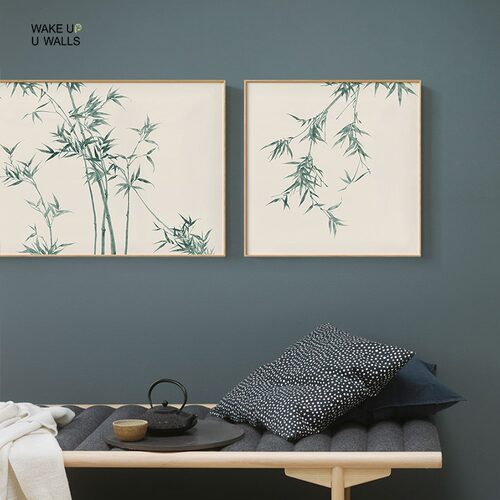 墙蛙新中式客厅装饰画日式沙发背景墙壁画中式床头画国风竹子挂画
