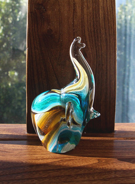 玻璃大象手工琉璃艺术品北欧风格家居装饰动物摆件创意吉象小礼物