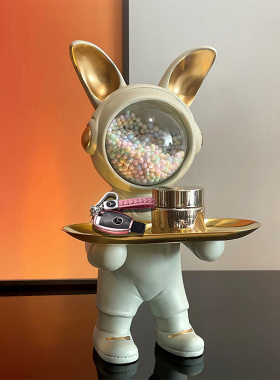 太空兔钥匙托盘收纳摆件玄关电视柜家居客厅宇航员装饰礼物儿童房