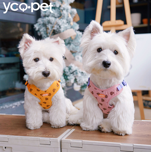 狗狗牵引绳背心式外出遛狗牵引绳小型犬中型犬胸背带狗绳泰迪狗链