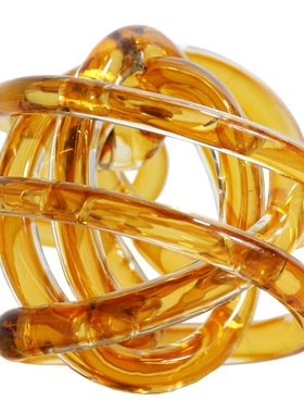 玻璃麻团创意小摆件家居装饰手工艺品 角几酒柜琉璃水晶打结饰品