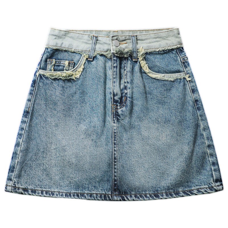 大码胖mm流苏牛仔短裙女夏季款高腰裤裙防走光a字裙裤包臀半身裙