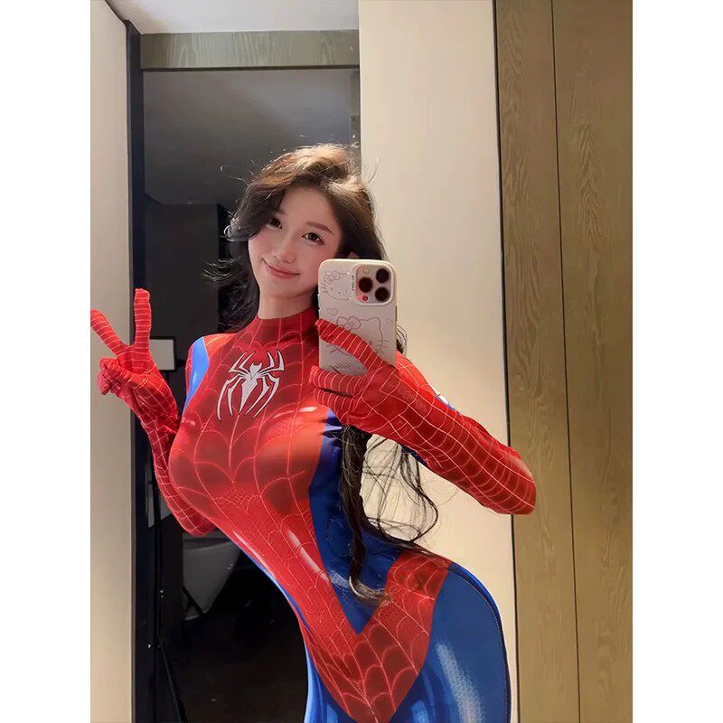 女蜘蛛侠连体紧身衣万圣节COS服