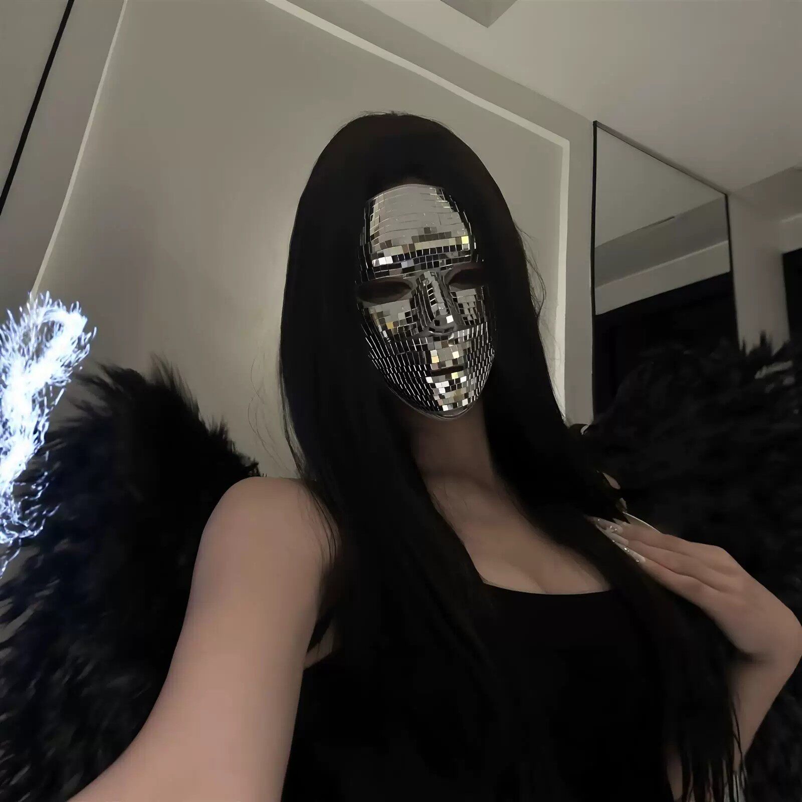 覆面系钻石面罩假面恶魔天使拍照