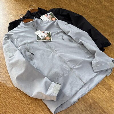 户外男子轻量化压胶四面弹立领冲锋G衣软壳外套夹克22105