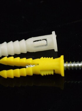 新品塑料膨胀管6mm墙塞环保自攻钉螺J丝胶塞胶粒黄色6*30