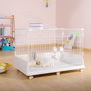 创逸兔笼子家用大号狗笼子小型犬带厕所中型泰迪宠物室内猫笼