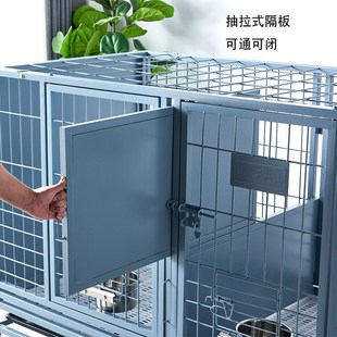 小胖子狗笼隔离犬繁育家用室内子母双门獒运产房折叠不锈养殖