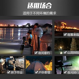 猎途感应式 夜钓钓鱼灯防水led户外照明 强光充电式 头灯超亮头戴式