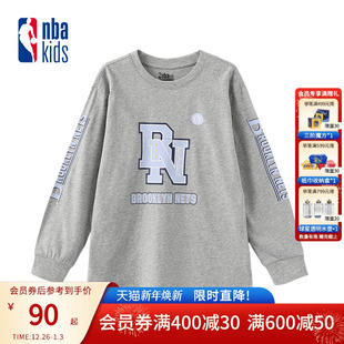 潮流K241TS809P 印花T恤时尚 nbakids童装 男女童百搭圆领长袖