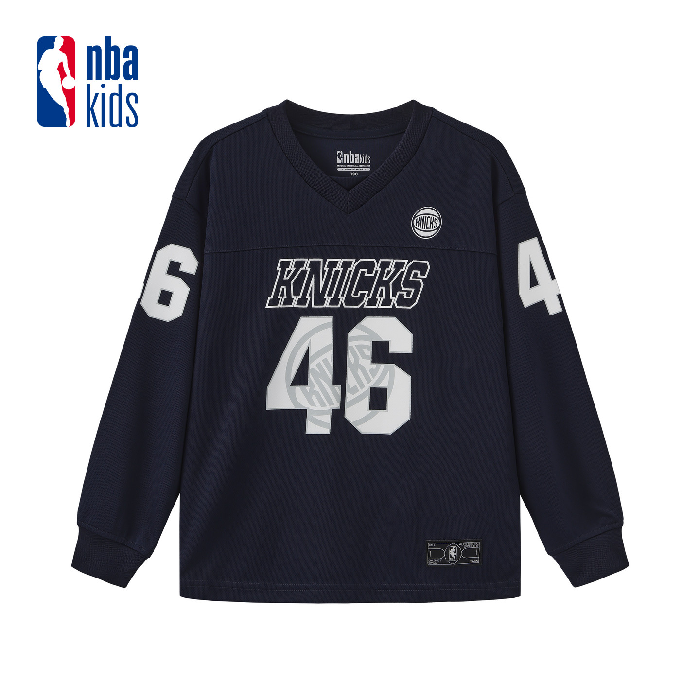 nbakids童装2025年秋冬新款儿童长袖V领T恤宽松印花K253TS120P,童装/婴儿装/亲子装,卫衣/绒衫,淘宝优惠券,粉丝福利购,淘宝优惠卷