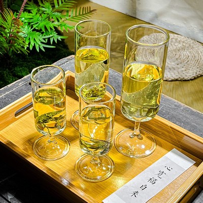 泡绿茶专用茶杯高脚玻璃杯高级感杯子日式茶具猴魁杯红茶泡茶器