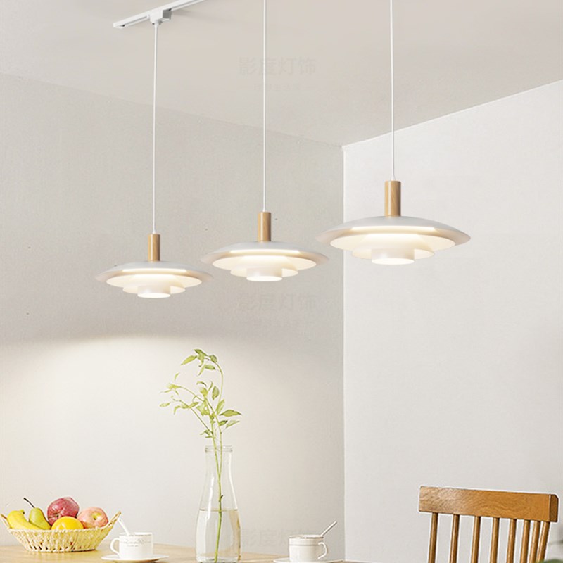 中山古镇展厅可位移餐厅吊灯 日式三头轨道餐桌吧台灯奶油风北欧