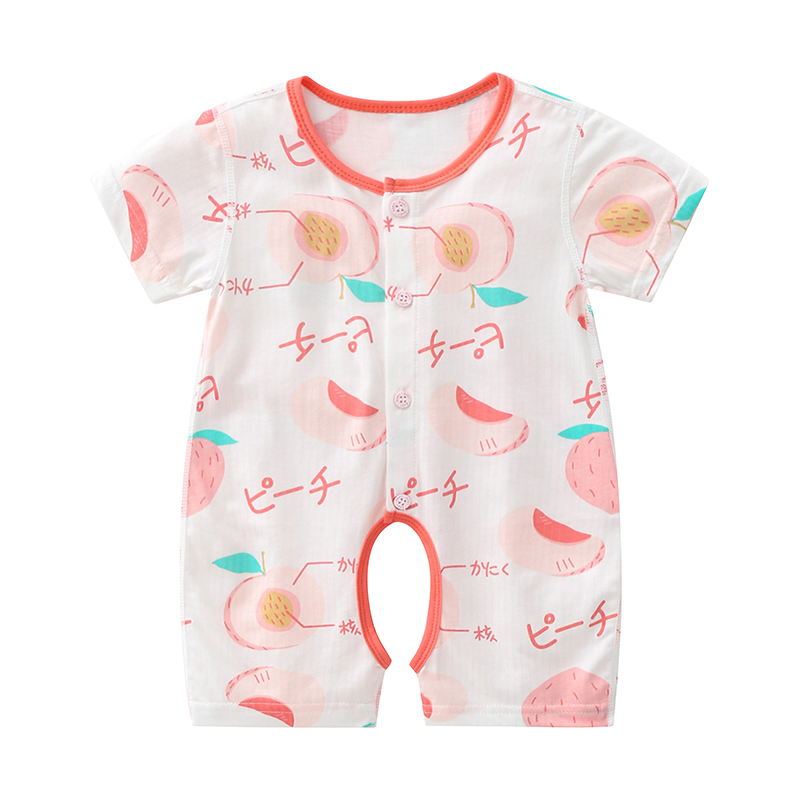 新生婴儿衣服夏装可爱超萌洋气女宝宝开档薄款空调服无骨连体睡衣