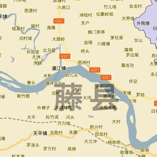 梧州市地图1.15m折叠家用高清办公室会议室书房新款墙贴装饰画