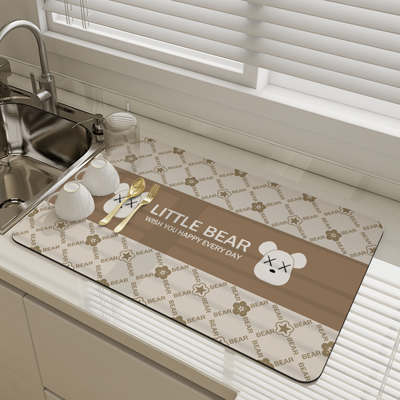 厨房台面防烫隔热垫锅垫硅藻泥沥水垫水槽防溅碗碟免洗吸水餐桌垫