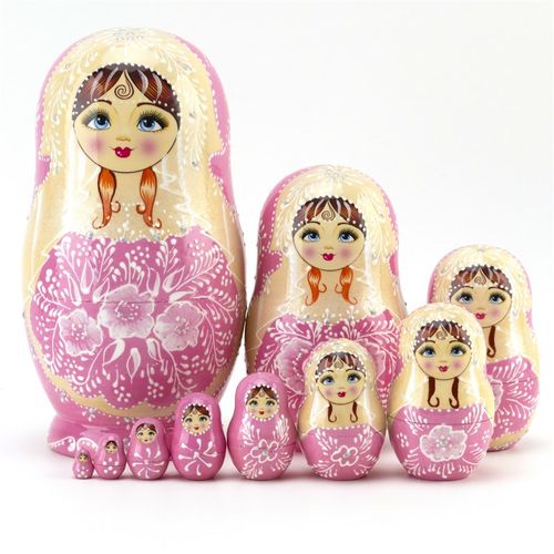 俄罗斯套娃10层烤漆风干椴木哈尔滨旅游纪念品六一儿童节礼物摆件