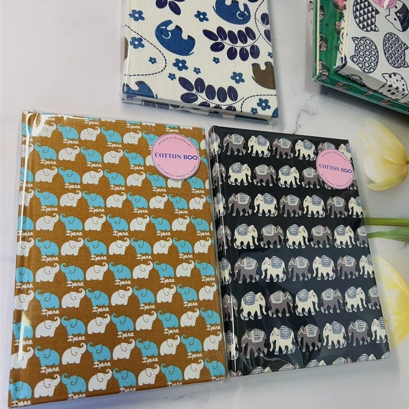 泰国手工布艺大象记事笔记本白纸线装复古风开学文具学生上班族
