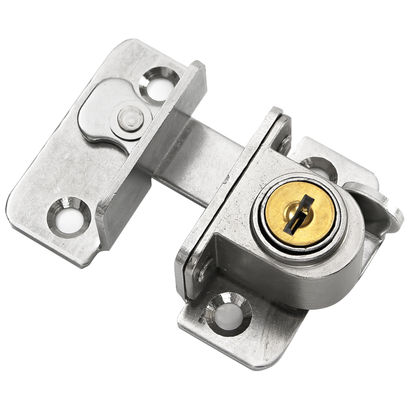 柜子柜门锁扣推拉移门锁防盗锁门栓门扣平面锁加厚款不锈钢插销锁