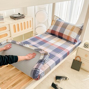 纯棉床笠床单床罩学生宿舍单人90x190一1米二2床垫保护套80床套罩