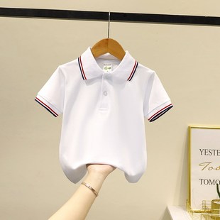 小学生校服中大女童白色衬衣表演出服 纯棉夏季 儿童白衬衫 男童短袖
