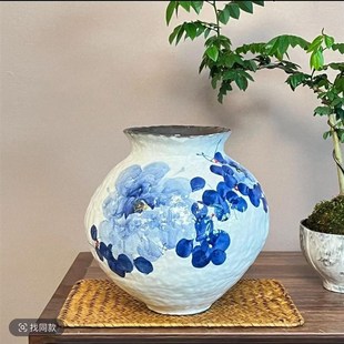 景德镇手工花盆花器家居茶室简约高档摆件Y8120A2