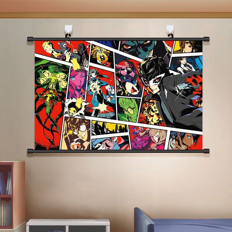 女神异闻录挂画P5海报动漫游戏寝室卧室装饰背景墙免打孔背景墙