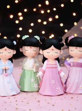 汉服女孩摆件创意可爱 少女心装饰玩偶摆件古装 女生日礼物小摆饰